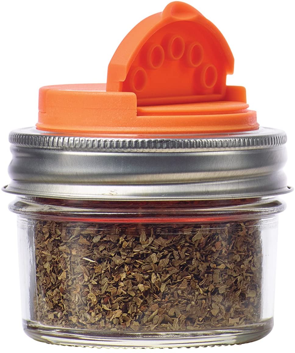 Jarware 82640 Oil Cruet Lid for Regular Mouth Mason Jars Orange 