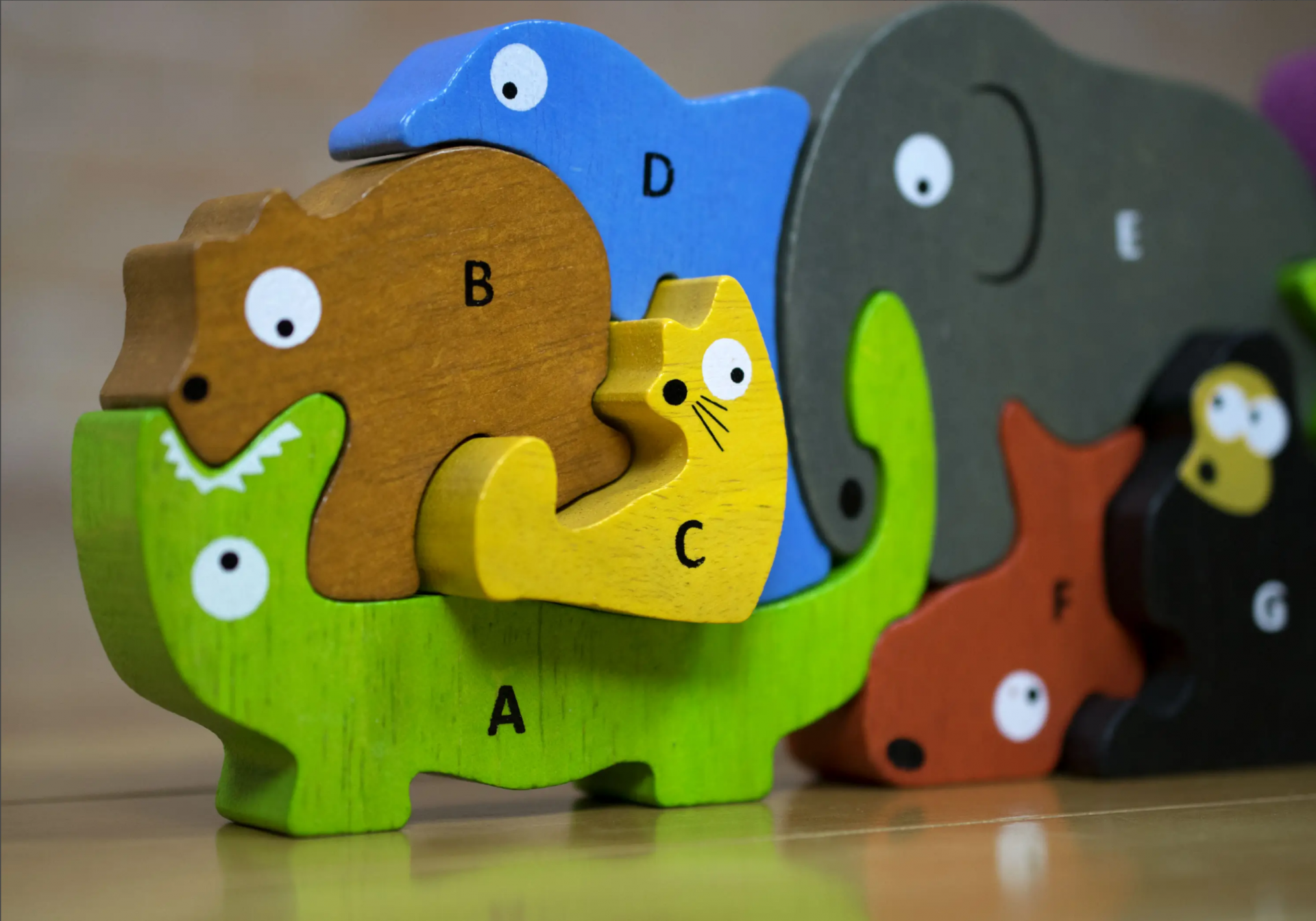 A-Z Educational Toys for Kids Toddler Wooden Animal Alphabet Puzzle Jigsaw 